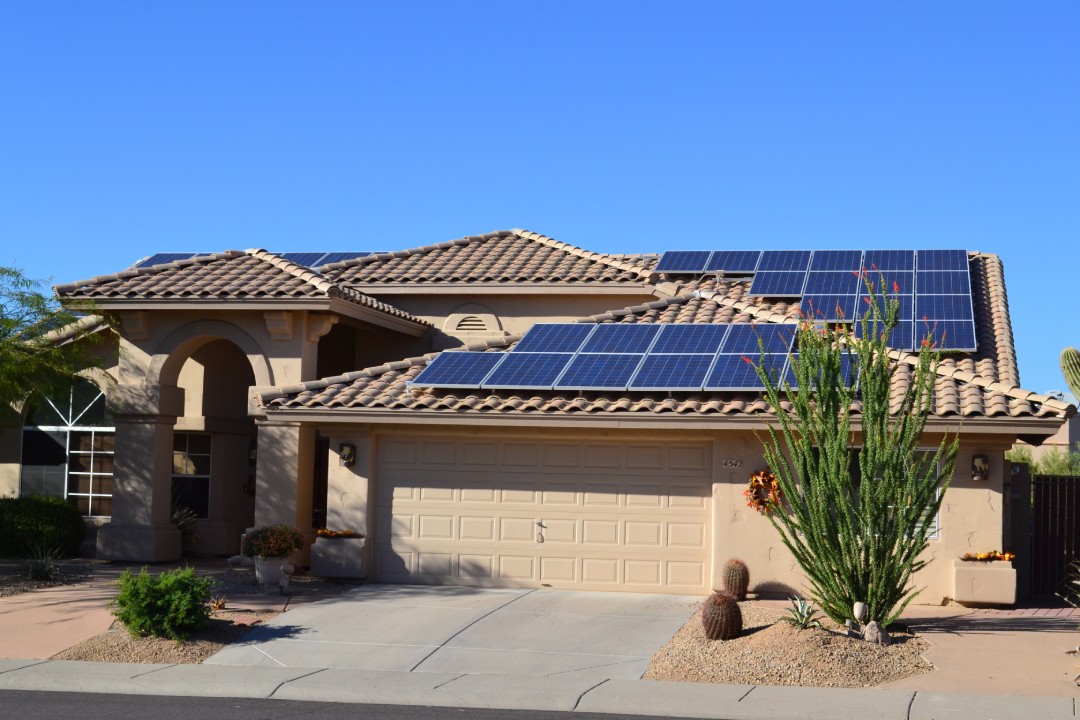 Western Ranch Style House with Solar Panels