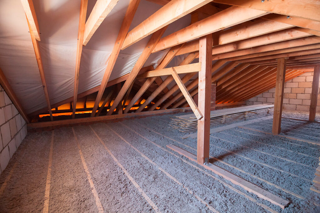 Attic insulation shown, illustrating how it helps protect homes from damage caused by extreme heat in the RGV.